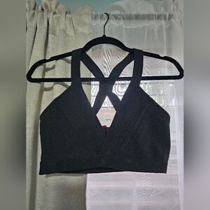 WOW Couture Cross Back Lux Bandage Bralette, Black - - Size Small